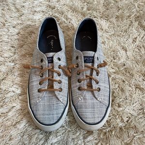 Sperry Pier View Cross-Hatch Navy Topsiders